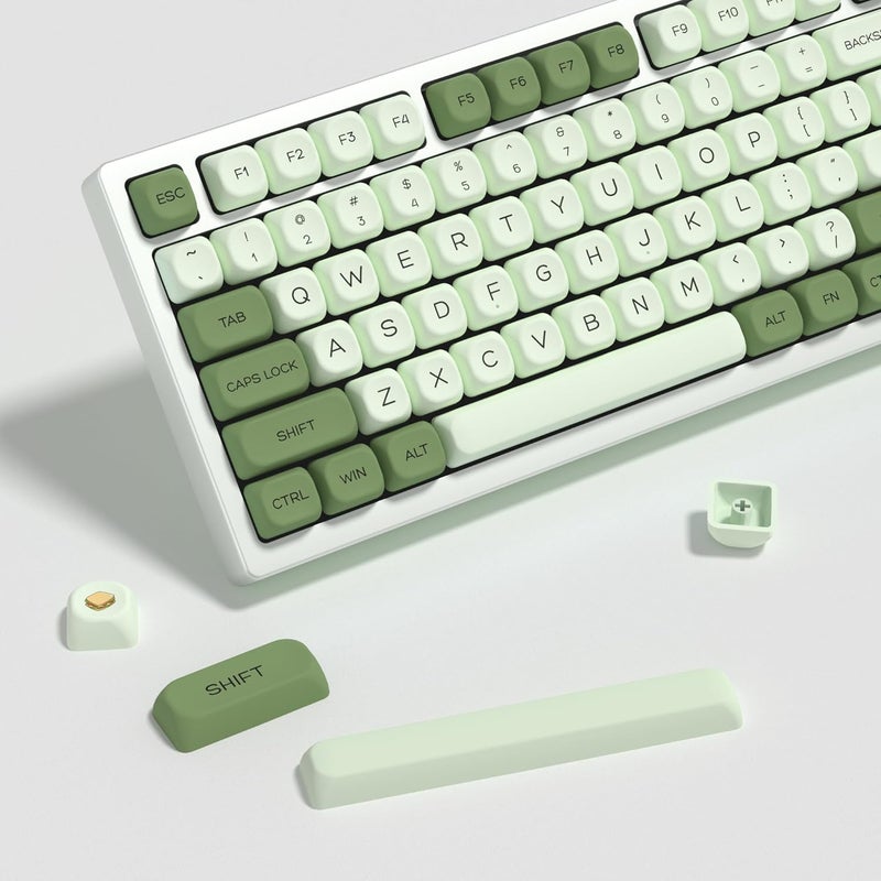 YMKPVR KBDiy Matcha KOA Profile Keycaps 60 75 100 Percent,Dye-Sublimation PBT Green Cute Custom Keyboard Keycap,143 Key Cap Set for Cherry Gateron MX Switches Mechanical Keyboards - Image 1